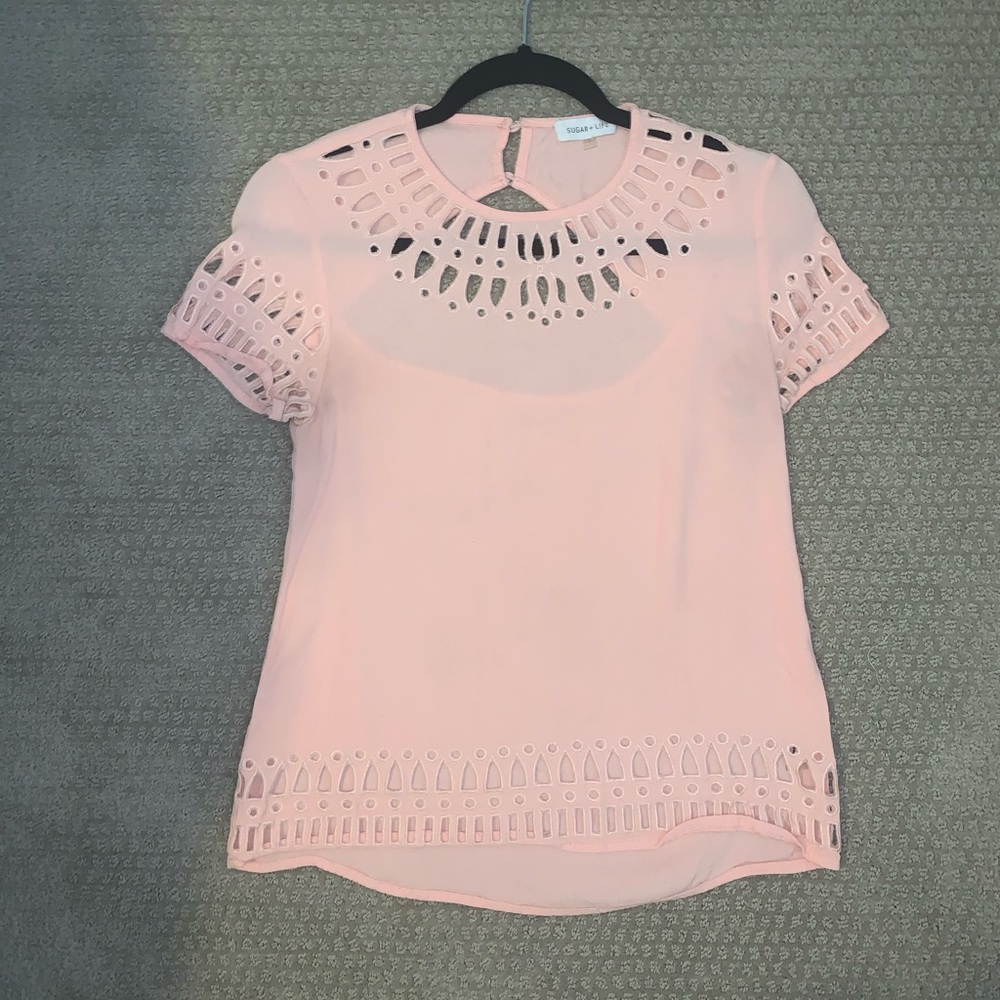 Sugar + Lips baby pink top
